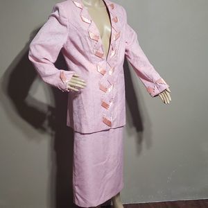 Vintage 90s Corinthians  Polyester metallic with polyester lining suit, sz 12